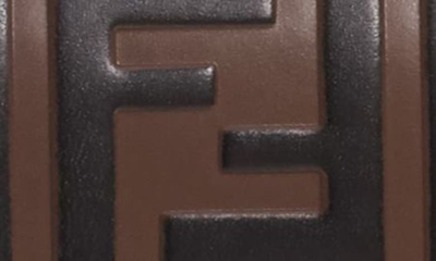 Shop Fendi Logo Calfskin Leather Wallet On A Chain In Maya/ Nero