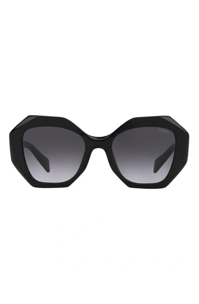 Shop Prada 53mm Gradient Angular Sunglasses In Black/ Grey Gradient