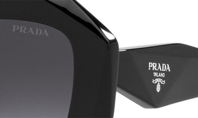 Shop Prada 53mm Gradient Angular Sunglasses In Black/ Grey Gradient