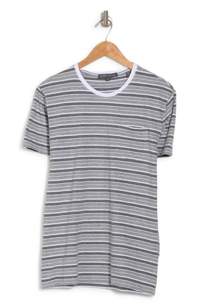 Shop Slate And Stone Short Sleeve Pocket T-shirt In Grey Mixed Stripe
