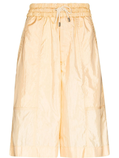 Shop Isabel Marant Laiora Drawstring-waist Bermuda Shorts In Yellow