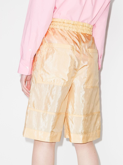 Shop Isabel Marant Laiora Drawstring-waist Bermuda Shorts In Yellow