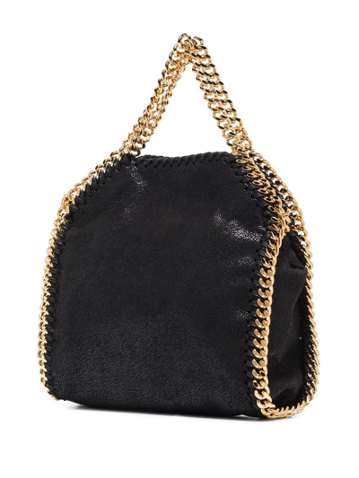 Stella Mccartney Falabella Tiny Chain-link Tote Bag In Black