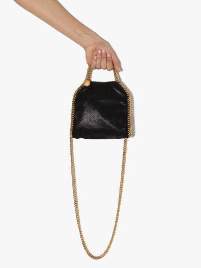 Stella Mccartney Falabella Tiny Chain-link Tote Bag In Black