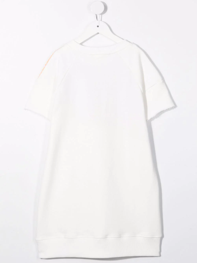 Shop Andorine Patchwork Sweater Dress In White