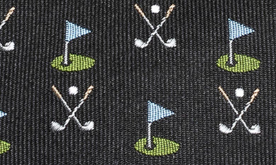 Shop Cufflinks, Inc . Golf Course Silk Tie In Black