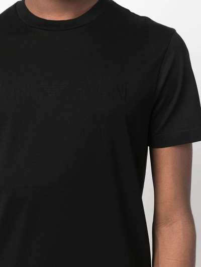 Shop Emporio Armani Logo-print Short-sleeved T-shirt In Black