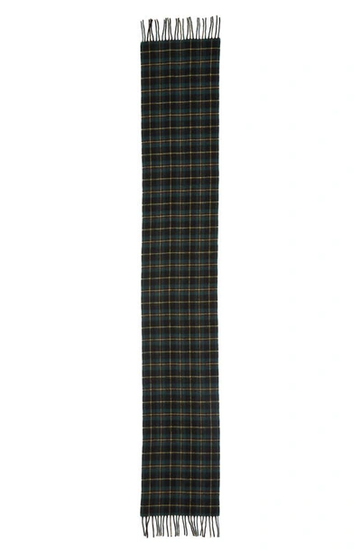 Shop Drake's Plaid Wool Scarf In Blue Multicolour