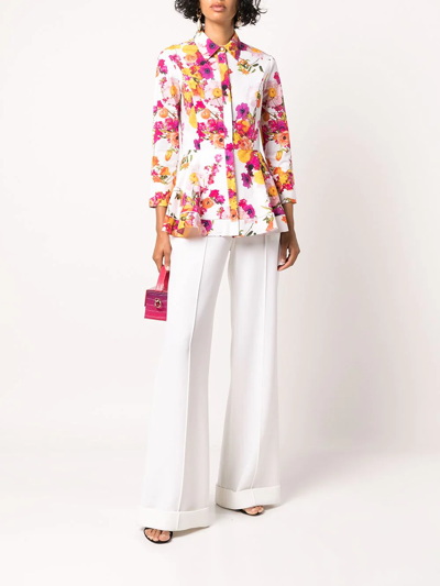 Adam Lippes Cuffed Wide-leg Trousers In White