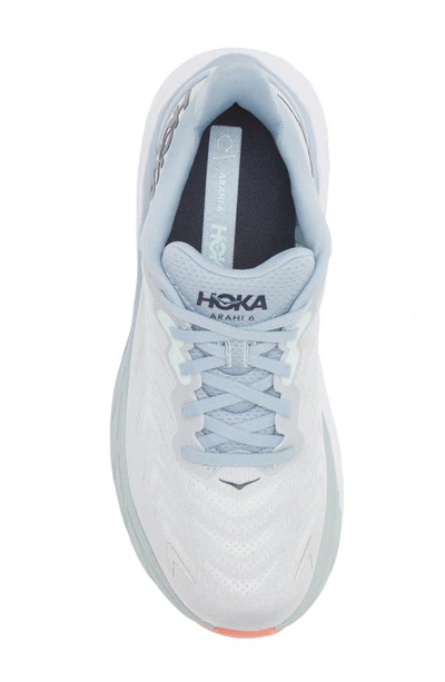 Shop Hoka One One Arahi 6 Running Wide Shoe In Plein Air / Blue Fog
