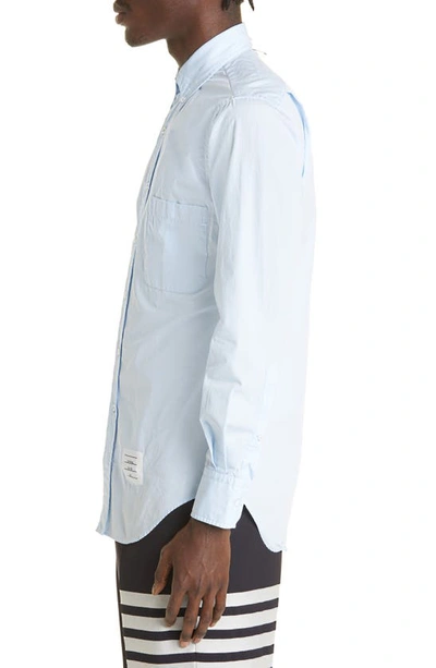 Shop Thom Browne Classic Fit Poplin Button-up Shirt In Light Blue