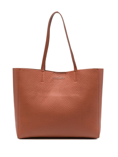 Shop Orciani Le Sac Leather Tote Bag In Brown