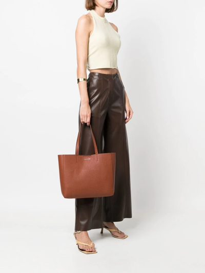 Shop Orciani Le Sac Leather Tote Bag In Brown