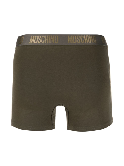 Moschino Logo-waistband Boxers In Green