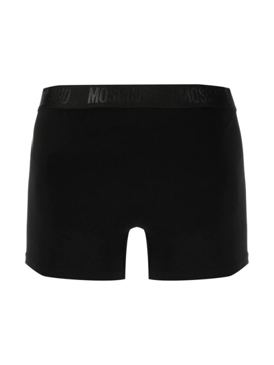 Shop Moschino Logo-waistband Boxers In Black