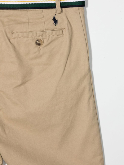 Shop Ralph Lauren Striped Chino Shorts In Brown