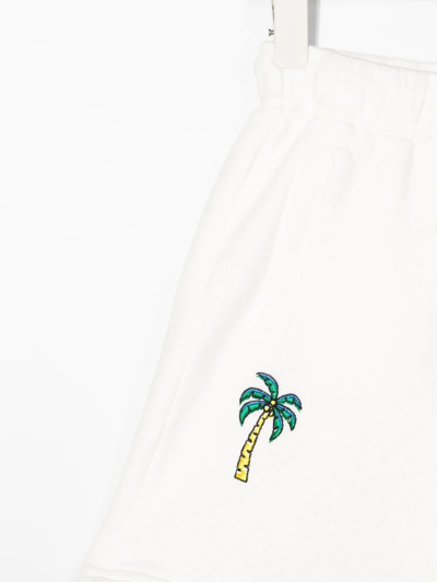 Shop Palm Angels Palm Tree-print Track Shorts In White