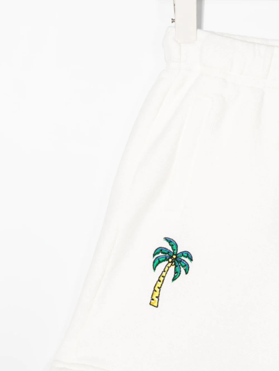 Palm Angels Palm Tree-print Track Shorts In White