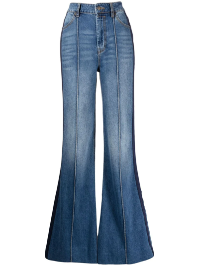 Shop Zimmermann Flared High-waisted Jeans In Blue