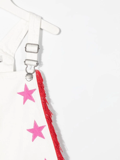 Shop Stella Mccartney Star Detail Dungarees In White
