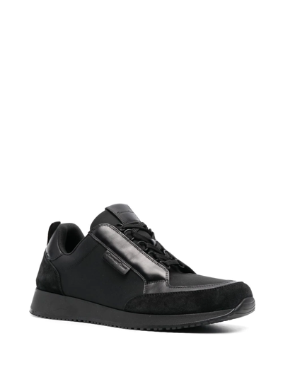 Shop Gianvito Rossi Debossed-logo Lace-up Sneakers In Black