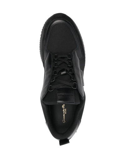 Shop Gianvito Rossi Debossed-logo Lace-up Sneakers In Black