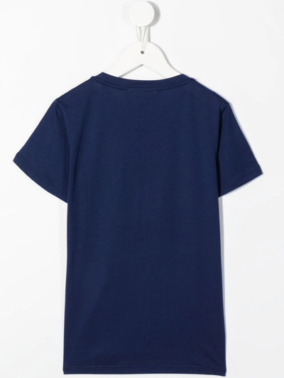 Shop Emporio Armani Eagle Logo-print Cotton T-shirt In Blue