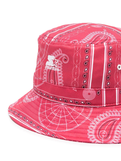 Shop Marcelo Burlon County Of Milan Bandana-print Bucket Hat In Red