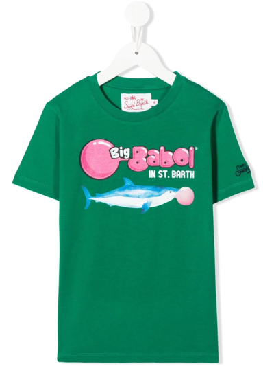 Shop Mc2 Saint Barth Logo-print T-shirt In Green
