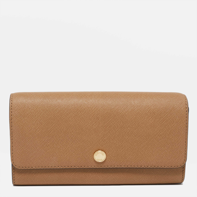 Pre-owned Michael Kors Beige Saffiano Leather Wallet