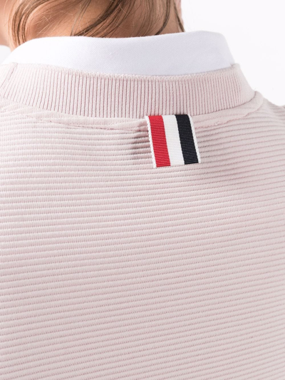 Shop Thom Browne 4-bar Cotton Ribbed Sweatshirt In 680 Lt Pink