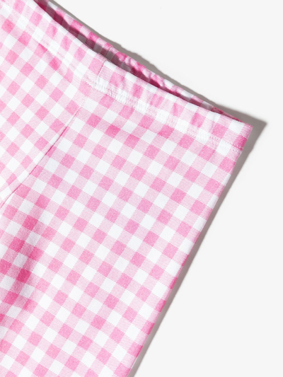 Monnalisa Tweety-print Checked Leggings In Pink