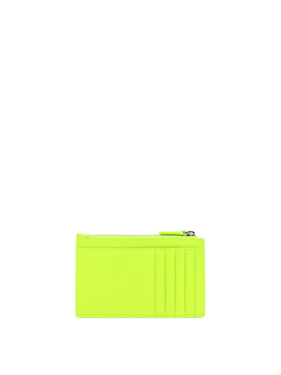 Shop Balenciaga Zipped Card Holder In Yellow