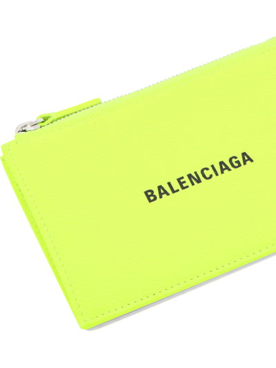 Shop Balenciaga Zipped Card Holder In Yellow