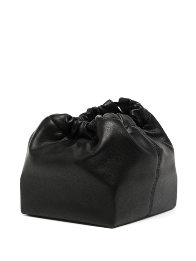 Shop Gia Studios Drawstring-fastening Faux-leather Crossbody Bag In Black