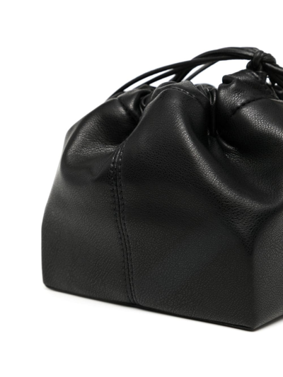 Shop Gia Studios Drawstring-fastening Faux-leather Crossbody Bag In Black