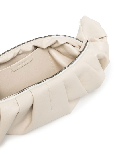 Shop Gia Studios Pleat-detail Zipped Crossbody Bag In Neutrals