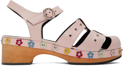 Shop Nicole Saldaã±a Ssense Exclusive Pink Cici Sandals In Pale Pink