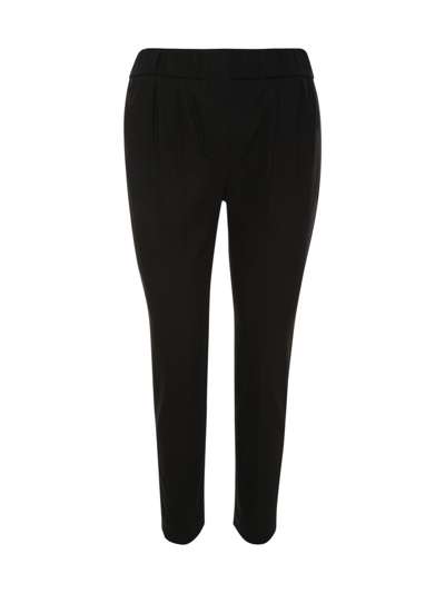 Shop Brunello Cucinelli Cropped Pleated Trousers In Black