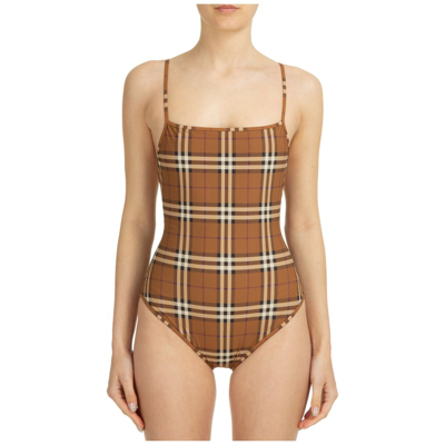 Shop Burberry Checked One In Brown