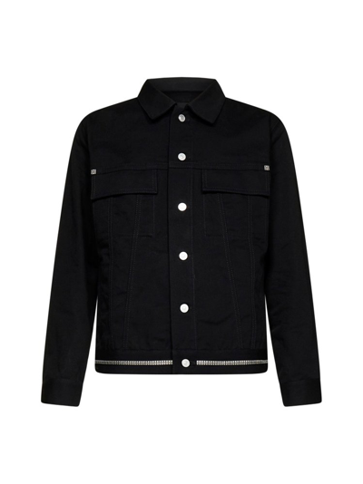 Shop Givenchy 4g Embellished Denim Jacket In Black