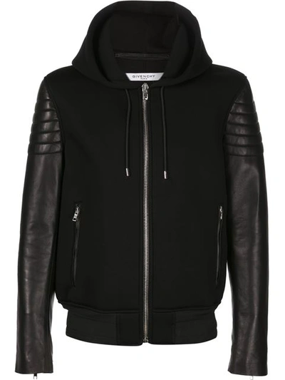 Shop Givenchy Biker Sleeve Hoodie