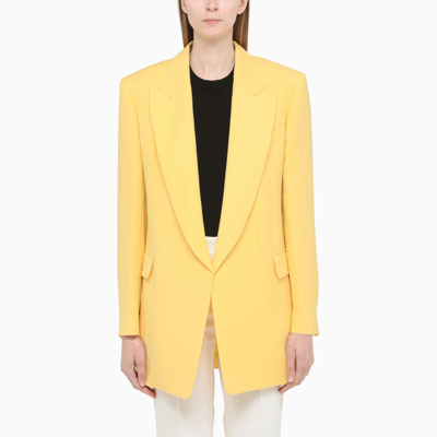 Shop Sportmax Yellow Linen Blend Blazer