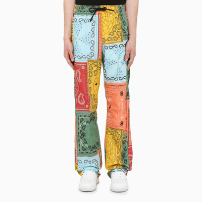 Shop Marcelo Burlon County Of Milan Multicolour Patchwork Trousers In Multicolor