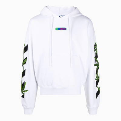 Shop Off-white White Weed Arrow Hoodie