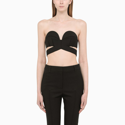 Shop Givenchy Bra Top In Wool With Raw Edges In Black