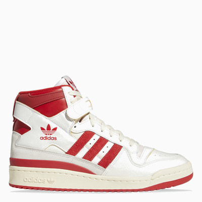Shop Adidas Originals White/red Forum 84 Hi Sneakers