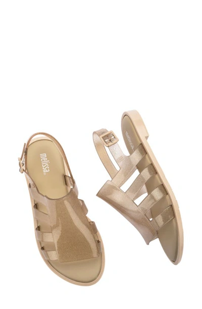 Shop Melissa Boemia Slingback Sandal In Beige Glitter