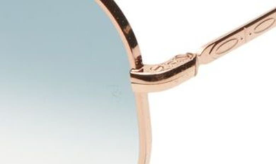 Ray Ban 58mm Aviator Sunglasses In Rose Gold/clear Gradient Blue