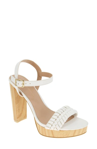 Shop Bcbgeneration Oberla Slingback Platform Sandal In Bright White